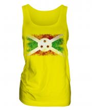Burundi Distressed Flag Ladies Vest