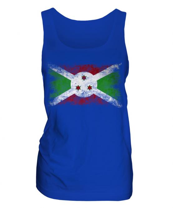 Burundi Distressed Flag Ladies Vest