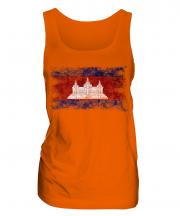 Cambodia Distressed Flag Ladies Vest