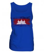 Cambodia Distressed Flag Ladies Vest