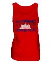 Cambodia Distressed Flag Ladies Vest