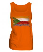 Comoros Distressed Flag Ladies Vest