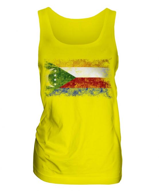 Comoros Distressed Flag Ladies Vest