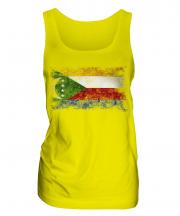 Comoros Distressed Flag Ladies Vest