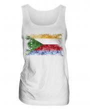 Comoros Distressed Flag Ladies Vest