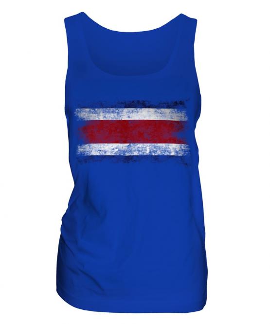 Costa Rica Distressed Flag Ladies Vest
