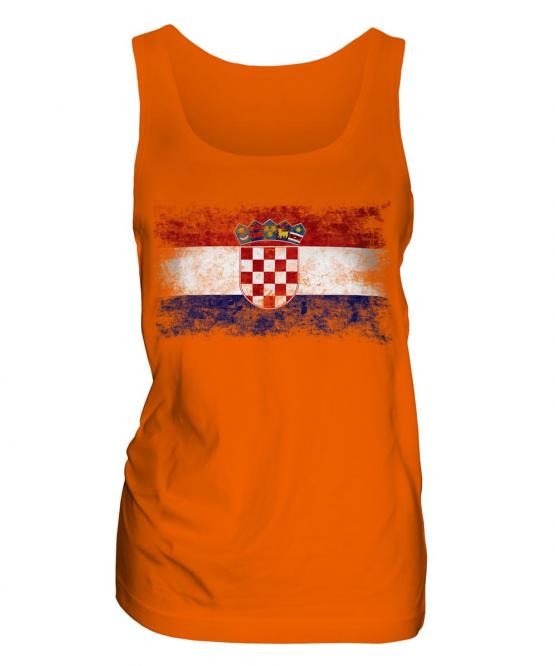 Croatia Distressed Flag Ladies Vest