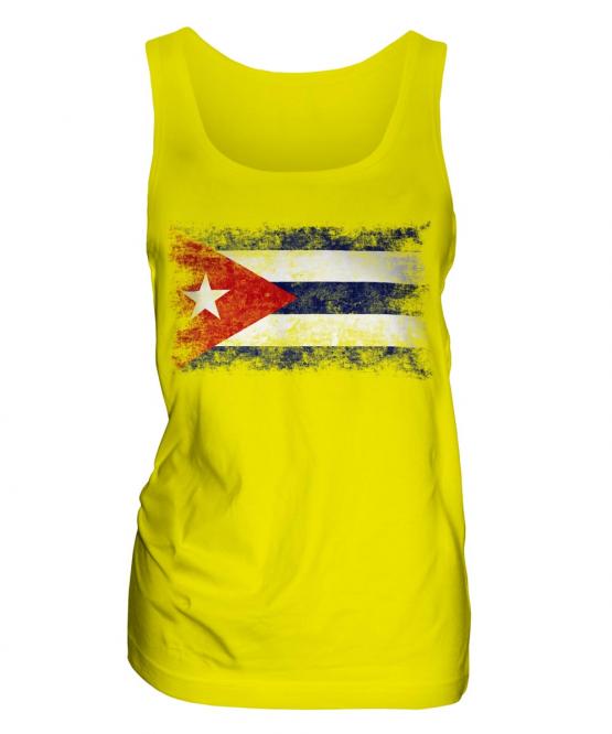 Cuba Distressed Flag Ladies Vest