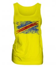 Democratic Rep. Of Congo Distressed Flag Ladies Vest