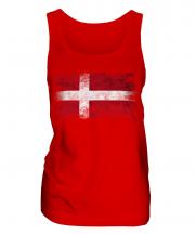 Denmark Distressed Flag Ladies Vest