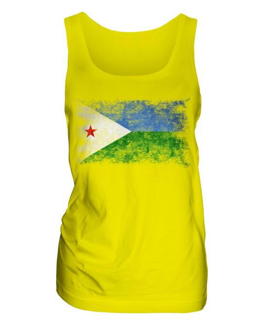 Djibouti Distressed Flag Ladies Vest