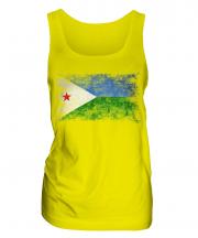Djibouti Distressed Flag Ladies Vest