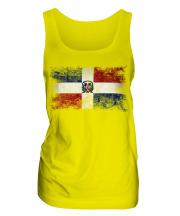 Dominican Republic Distressed Flag Ladies Vest