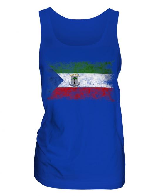 Equatorial Guinea Distressed Flag Ladies Vest