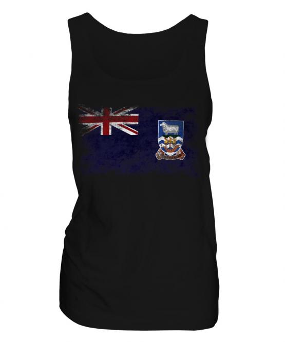 Falkland Islands Distressed Flag Ladies Vest