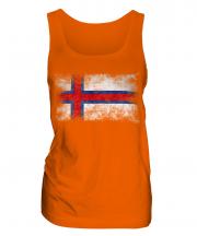 Faroe Islands Distressed Flag Ladies Vest