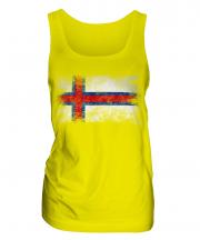 Faroe Islands Distressed Flag Ladies Vest