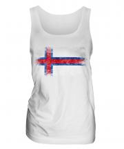 Faroe Islands Distressed Flag Ladies Vest