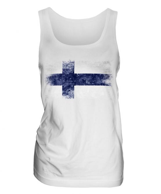 Finland Distressed Flag Ladies Vest