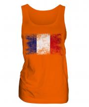 France Distressed Flag Ladies Vest