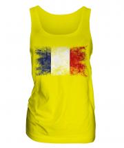 France Distressed Flag Ladies Vest