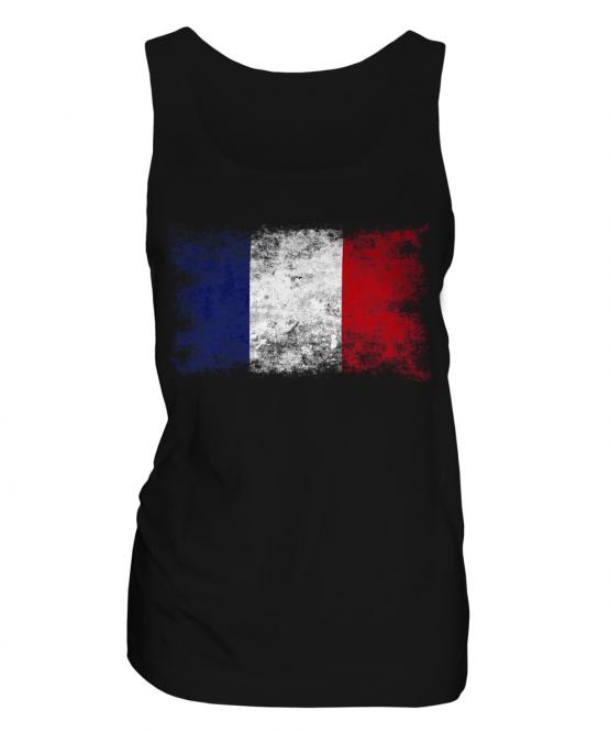 France Distressed Flag Ladies Vest