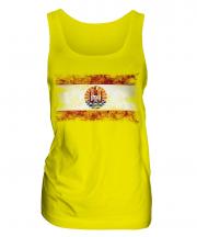 French Polynesia Distressed Flag Ladies Vest