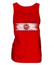 French Polynesia Distressed Flag Ladies Vest