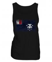 French Southern And Antarctic Lands Distressed Flag Ladies Vest