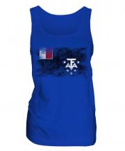 French Southern And Antarctic Lands Distressed Flag Ladies Vest