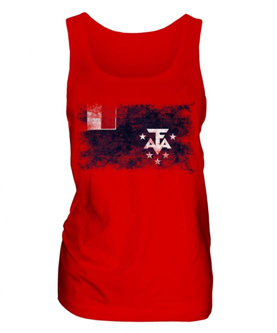 French Southern And Antarctic Lands Distressed Flag Ladies Vest