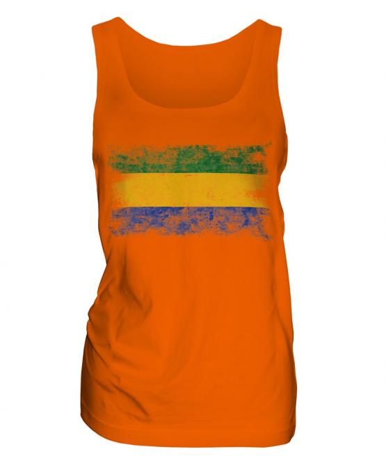 Gabon Distressed Flag Ladies Vest