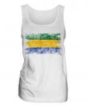 Gabon Distressed Flag Ladies Vest
