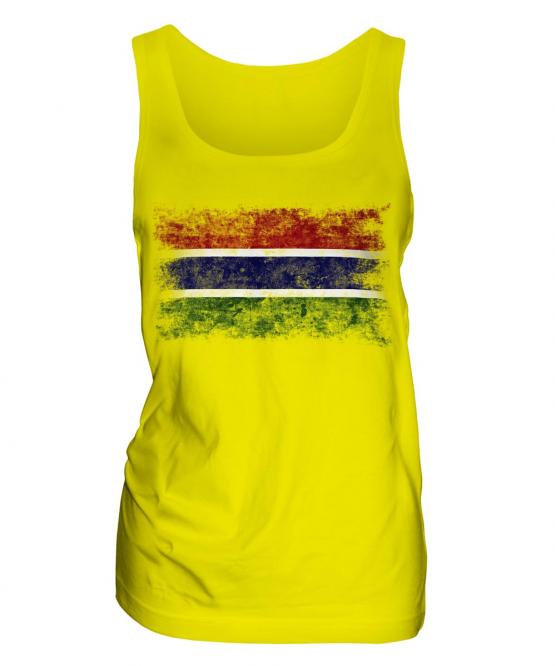 Gambia Distressed Flag Ladies Vest