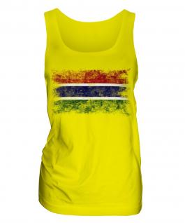 Gambia Distressed Flag Ladies Vest