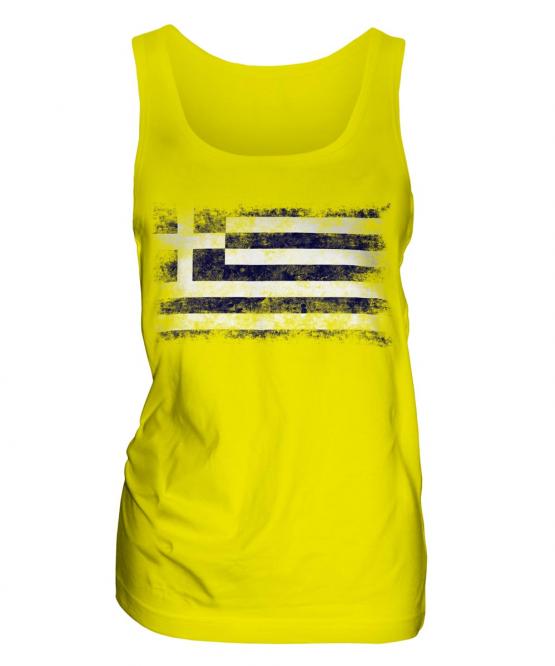 Greece Distressed Flag Ladies Vest