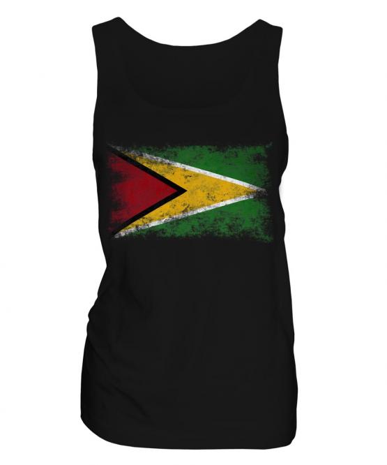 Guyana Distressed Flag Ladies Vest