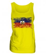 Haiti Distressed Flag Ladies Vest