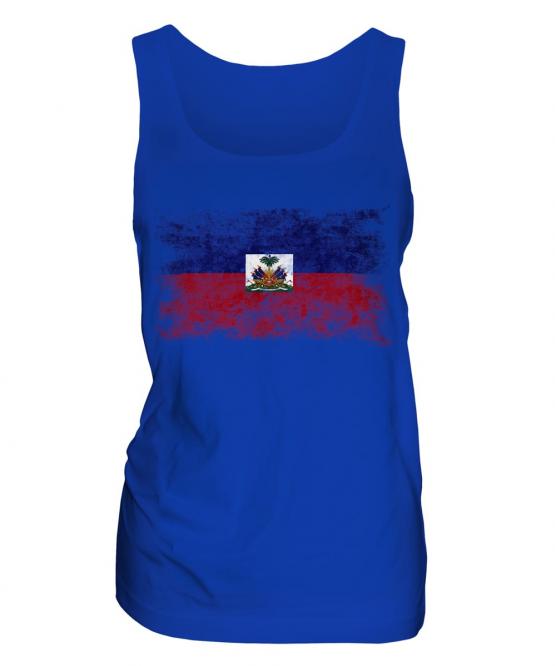 Haiti Distressed Flag Ladies Vest