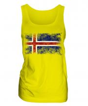 Iceland Distressed Flag Ladies Vest