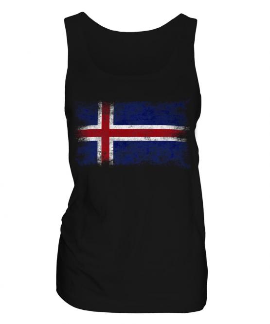 Iceland Distressed Flag Ladies Vest