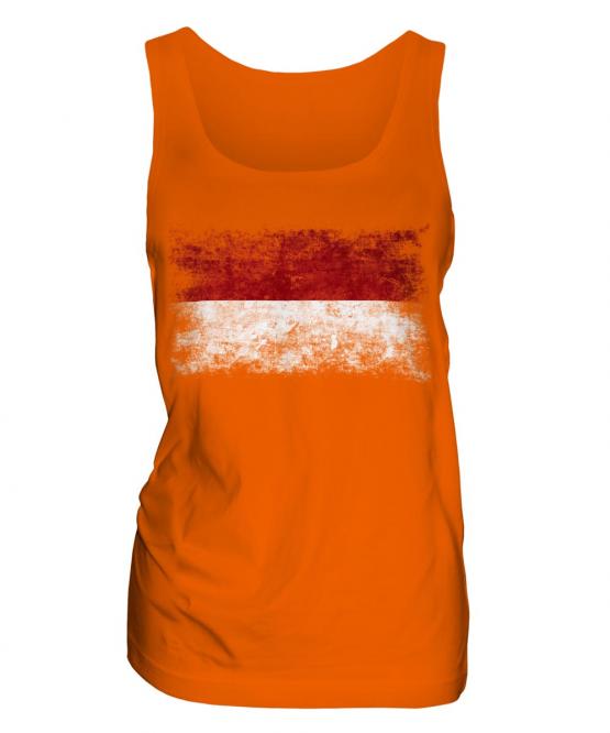 Indonesia Distressed Flag Ladies Vest