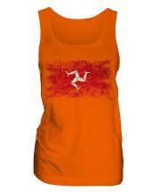 Isle Of Man Distressed Flag Ladies Vest
