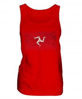 Isle Of Man Distressed Flag Ladies Vest