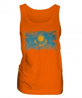 Kazakhstan Distressed Flag Ladies Vest