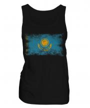 Kazakhstan Distressed Flag Ladies Vest
