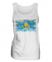 Kazakhstan Distressed Flag Ladies Vest