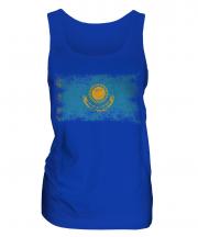 Kazakhstan Distressed Flag Ladies Vest