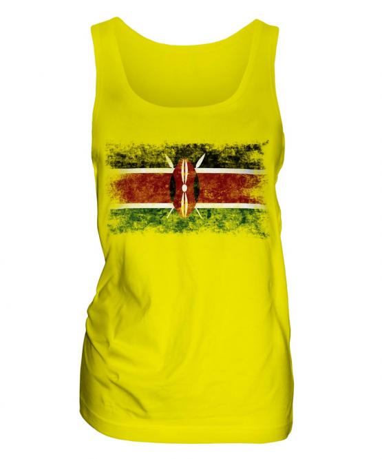 Kenya Distressed Flag Ladies Vest