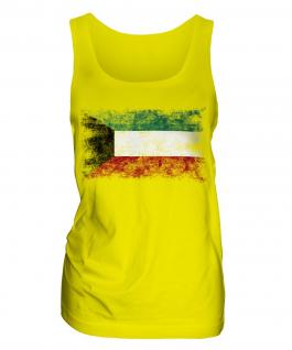 Kuwait Distressed Flag Ladies Vest